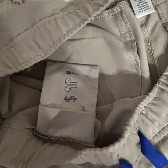 Figs Beige Sand Tan Joggers with Navy Drawstring and elastic waistband PO# 1553 - Picture 11 of 11